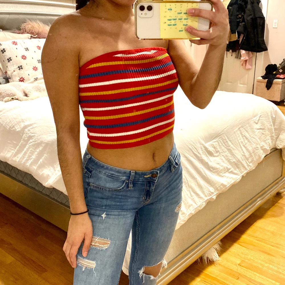 Striped American Eagle tube top